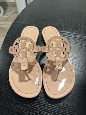 Tory Burch Patent Miller Thong Sandals - Blush